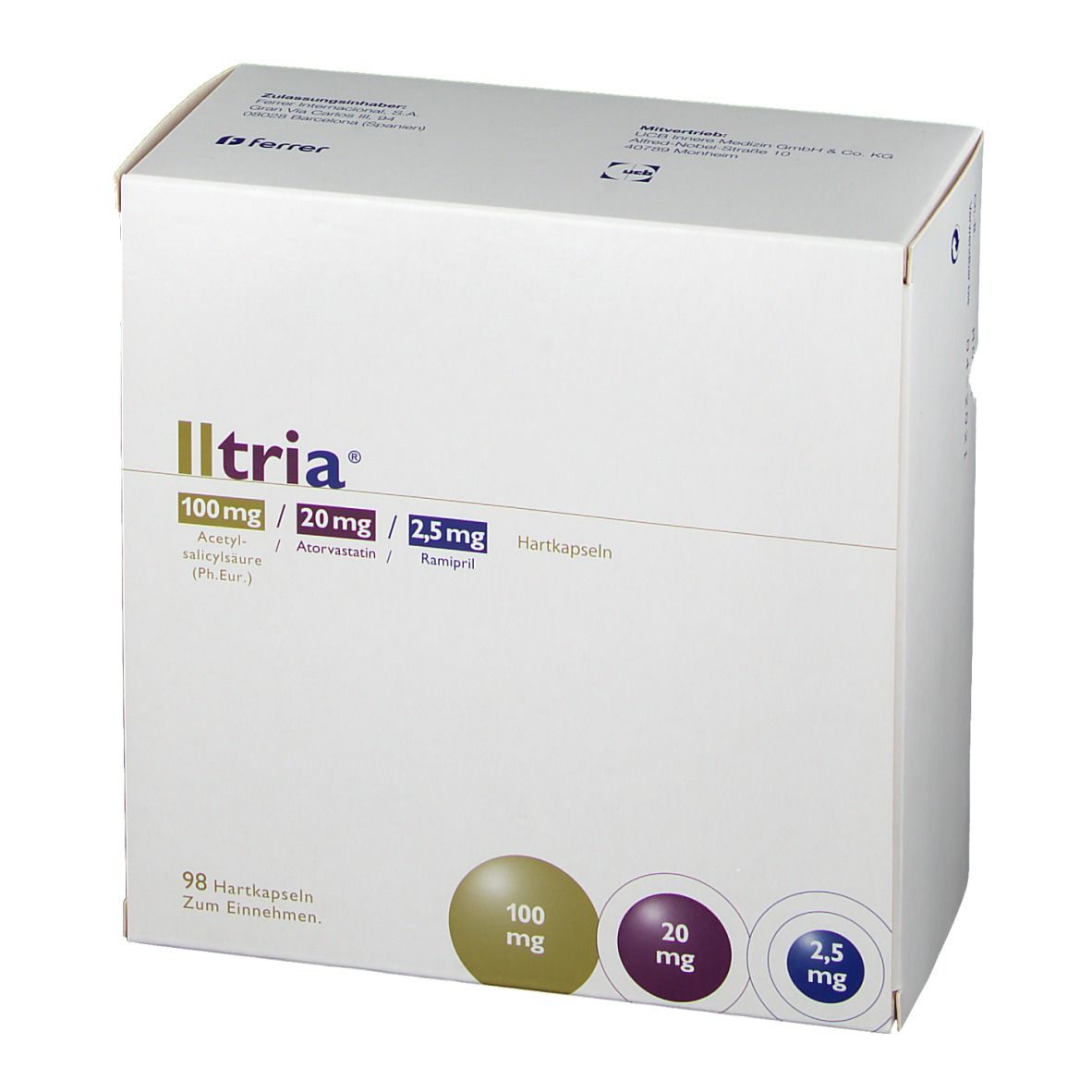 Iltria® 100 mg/20 mg/2,5 mg