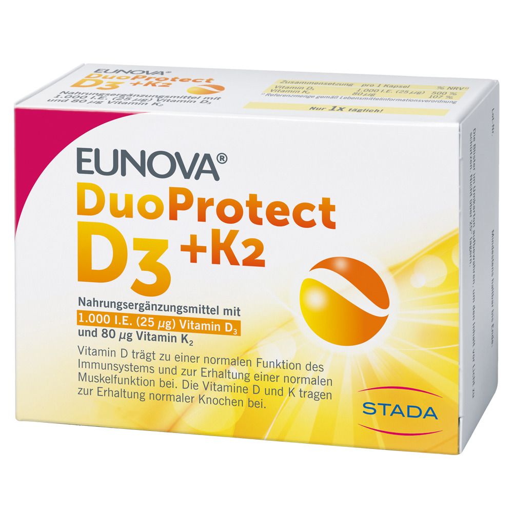 Eunova® DuoProtect D3+K2 1000 I.e./80 µg Kapseln