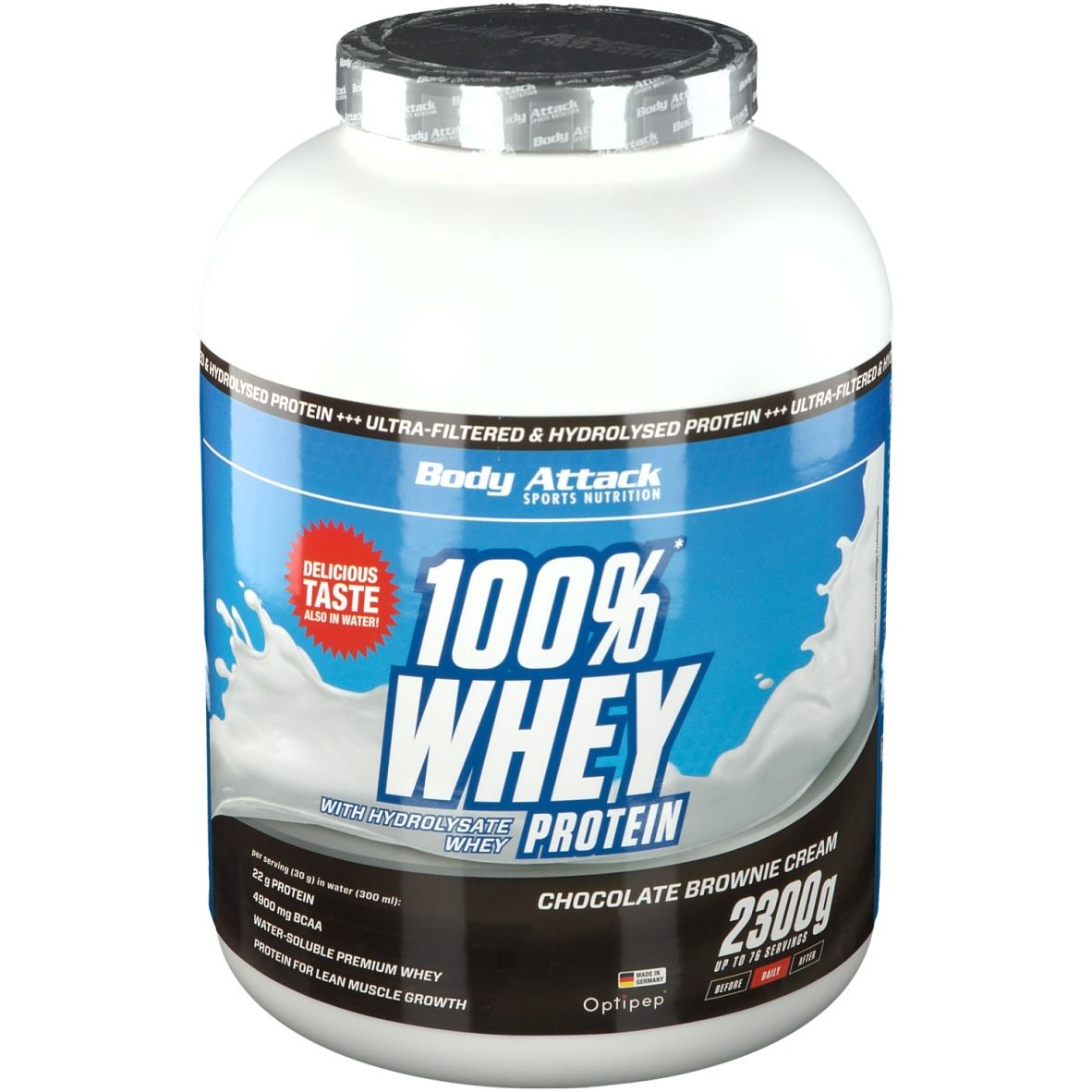 Body Attack 100 % Whey Protein Chocolate Brownie Pulver