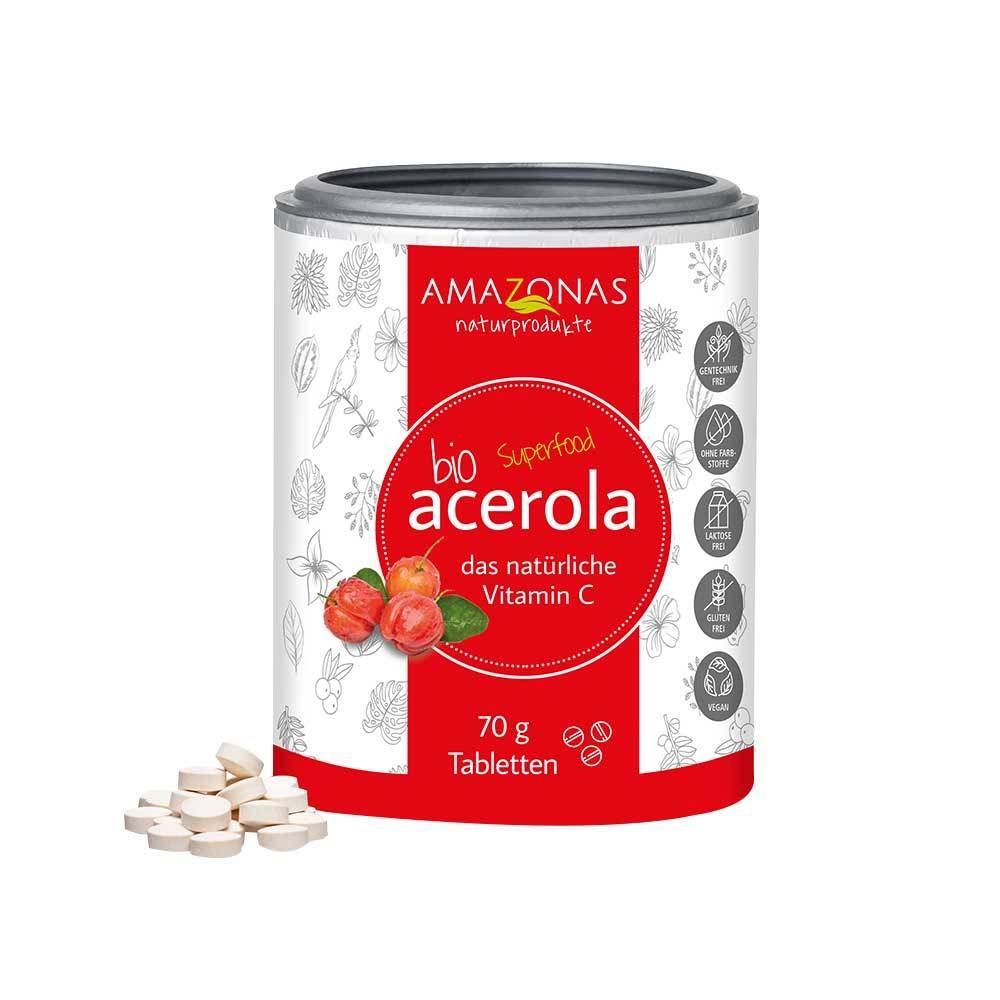 Acerola 100 % Bio natürliches Vitamin C Lutschtabletten