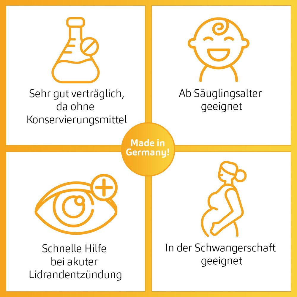 Infografik: Sehr gut verträglich, ohne Konservierungsmittel. Geeignet ab Säuglingsalter. Geeignet in der Schwangerschaft.