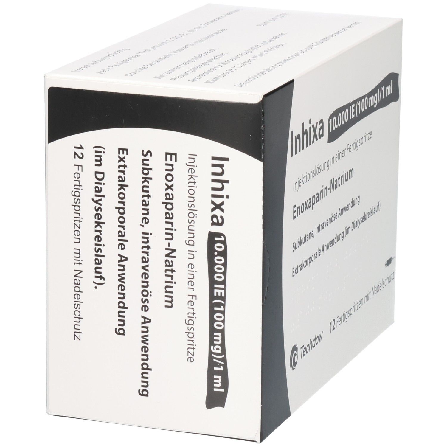 Inhixa 10.000 IE (100 mg)/1 ml Injektionslösung in Fertigspritzen, Enoxaparin-Natrium.