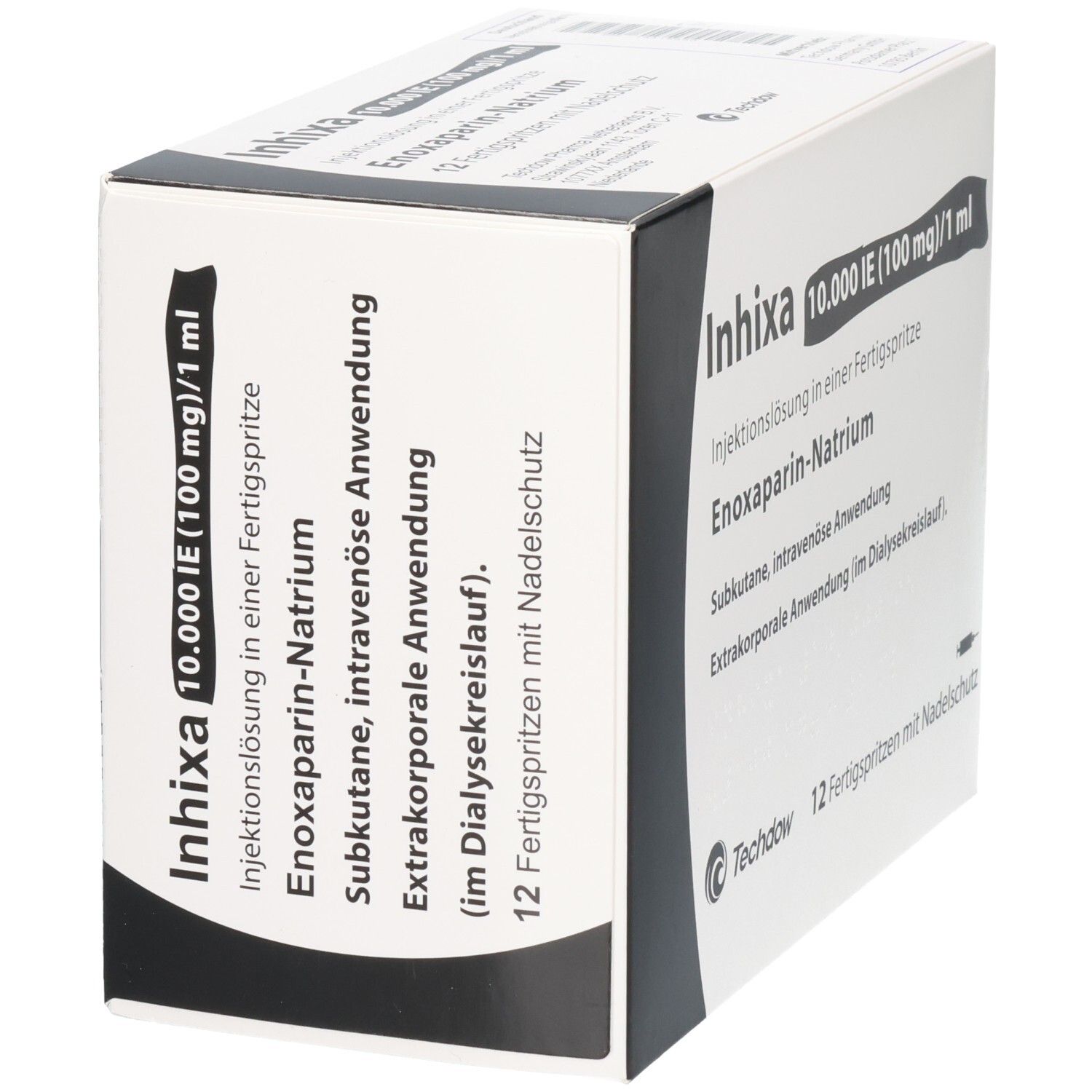 Inhixa 10.000 IE (100 mg)/1 ml Injektionslösung in Fertigspritzen, Enoxaparin-Natrium.