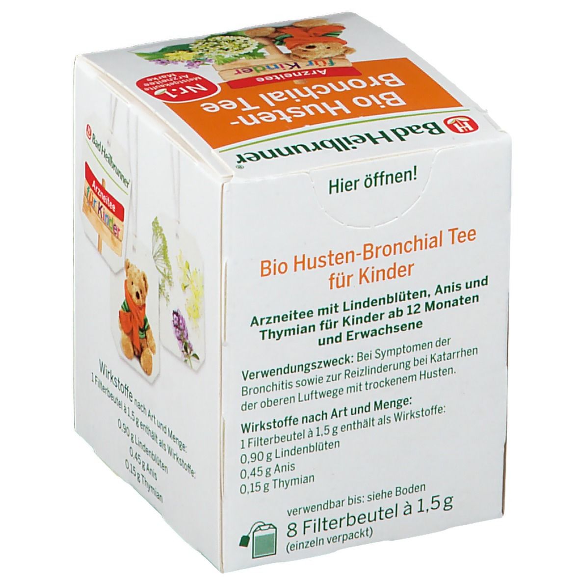 Bad Heilbrunner® Bio Husten-Bronchial Tee für Kinder