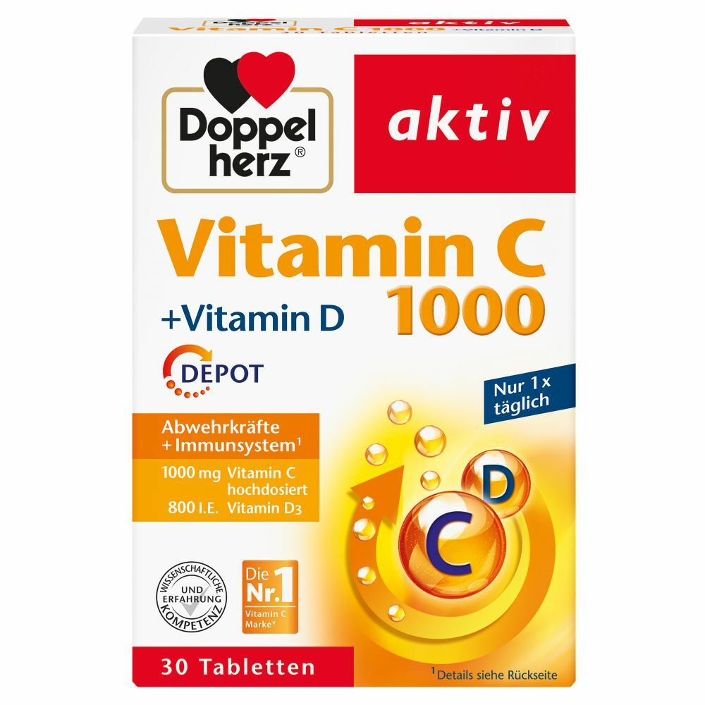 Doppelherz® aktiv Vitamin C 1000 + Vitamin D Depot