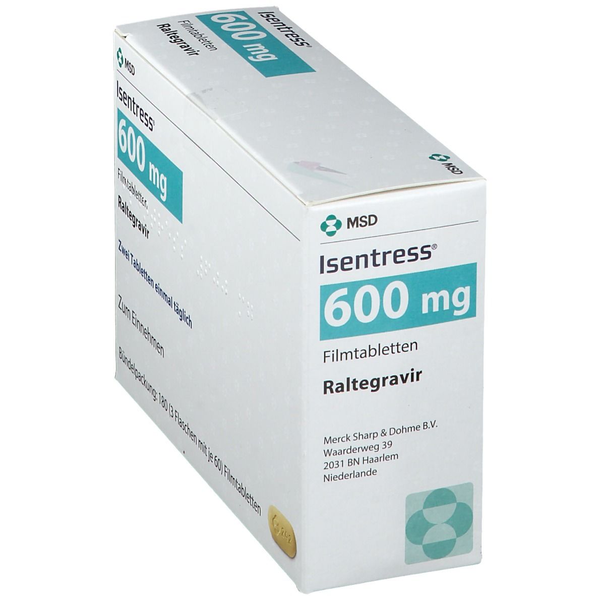 Isentress 600 mg Filmtabletten 180 St