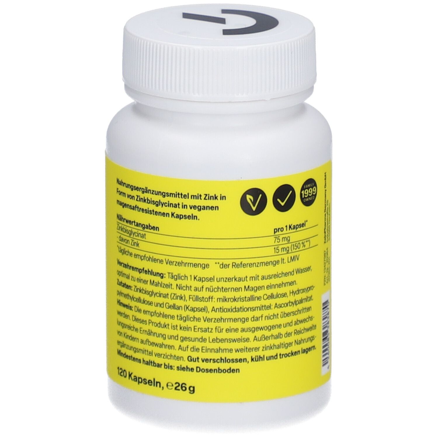 ZeinPharma® Zink Kapseln Chelat 15 mg 120 St - shop-apotheke.com