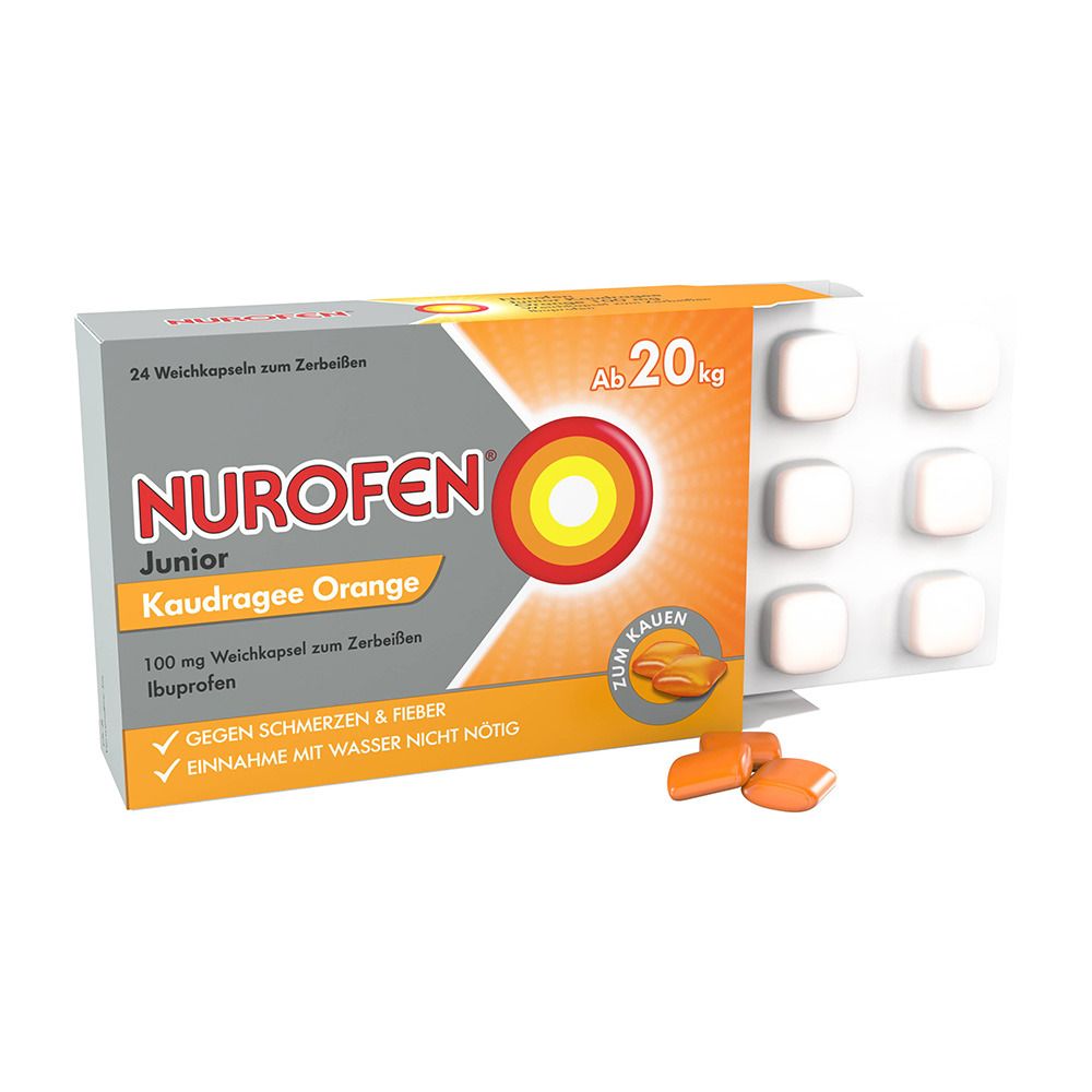 NUROFEN® Junior Kaudragee Orange 100 mg ab 20 kg bei Schmerzen & Fieber