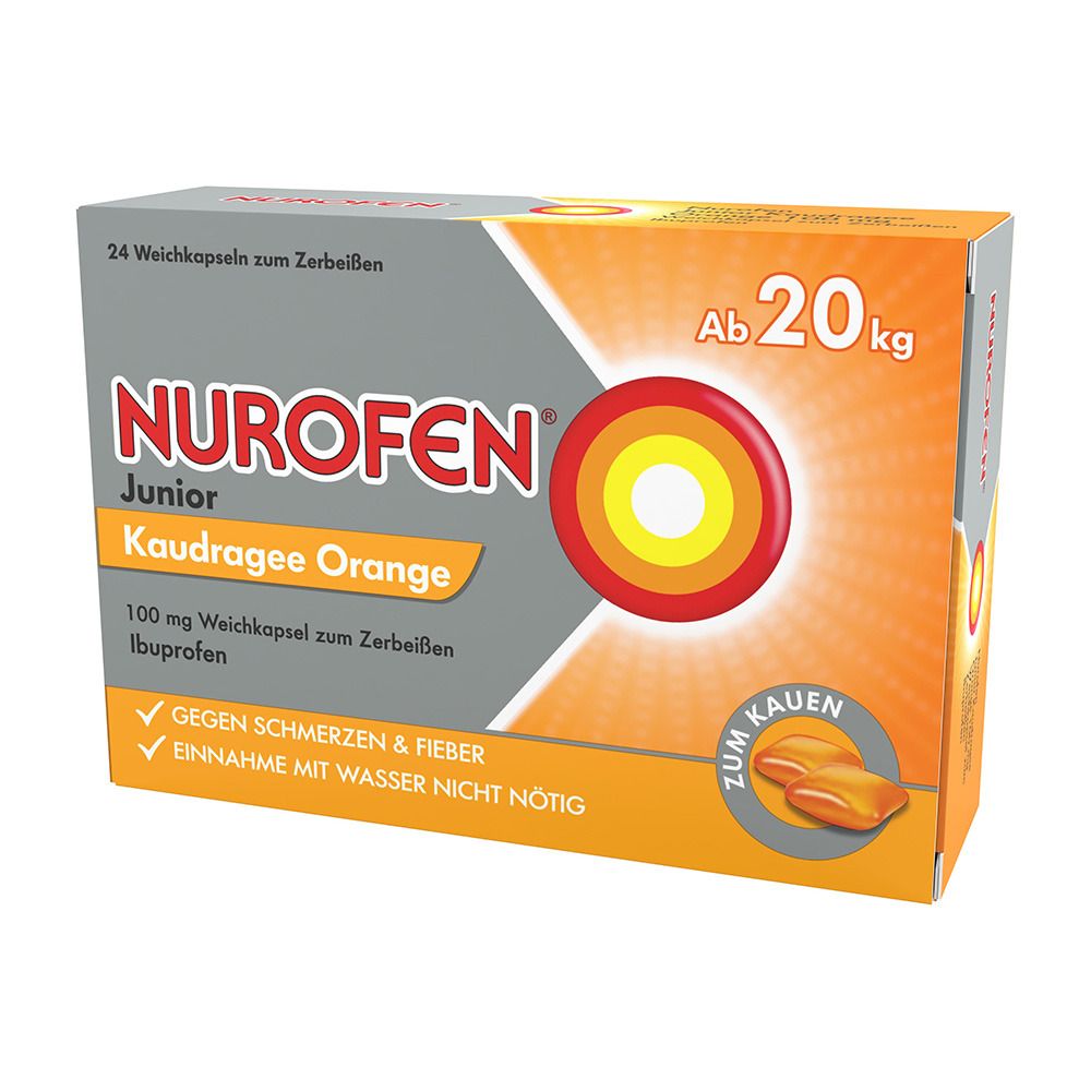 NUROFEN® Junior Kaudragee Orange 100 mg ab 20 kg bei Schmerzen & Fieber
