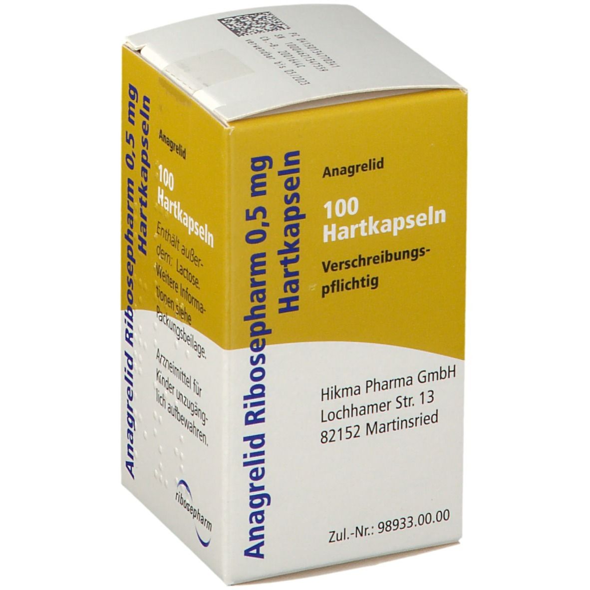 Anagrelid Ribosepharm 0,5 mg Hartkapseln 100 St