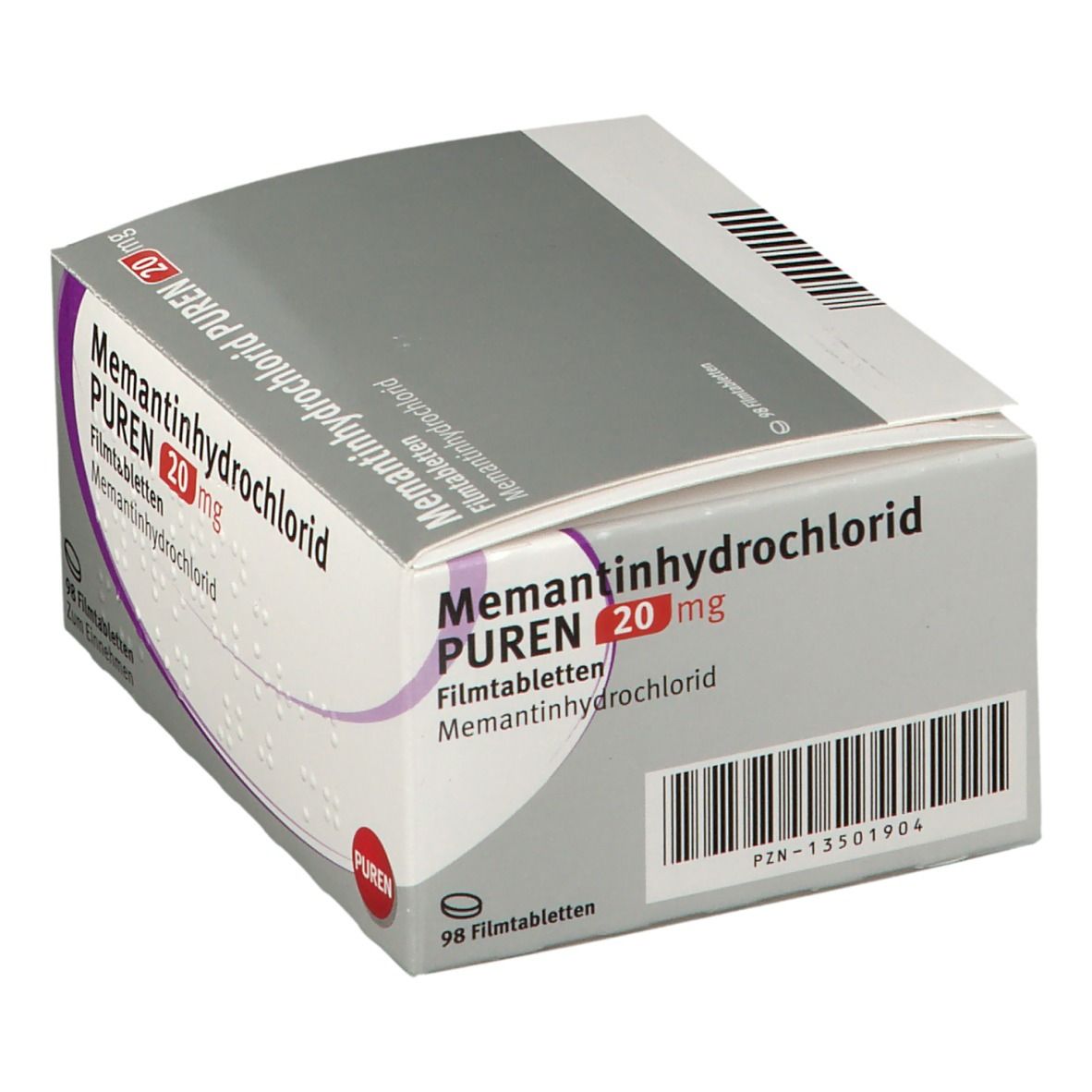 Memantinhydrochlorid Puren 20 mg Filmtabletten 98 St