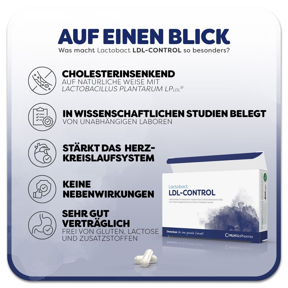 Lactobact LDL-Control - Natürliche Hilfe bei erhöhten Cholesterinwerten