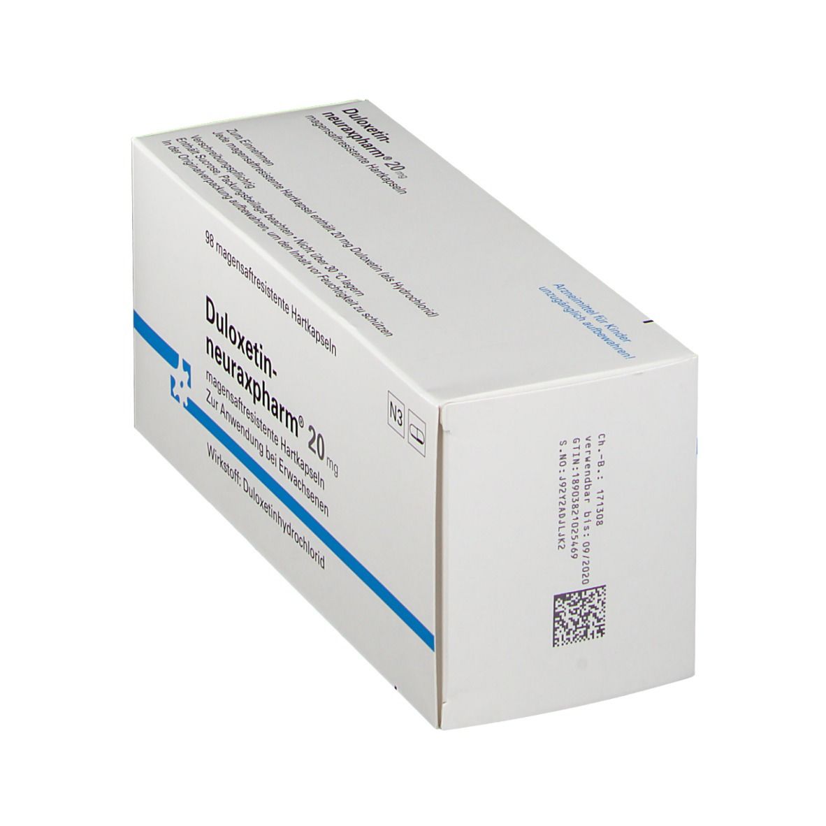 DULOXETIN-neuraxpharm 20 mg magensaftres.Hartkaps. 98 St Magensaftresistente Hartkapseln