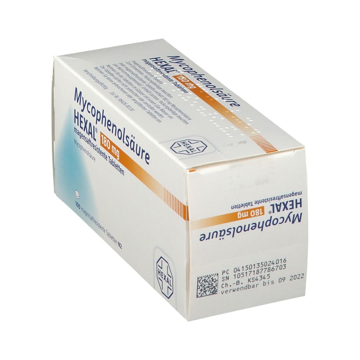 Mycophenolsäure Hexal 180 mg magensaftr.Tabletten 100 St Tabletten magensaftresistent