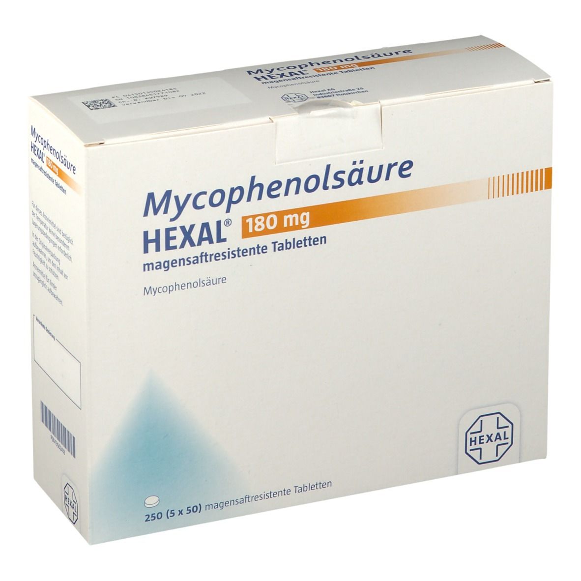 Mycophenolsäure Hexal 180 mg magensaftr.Tabletten 250 St Tabletten magensaftresistent