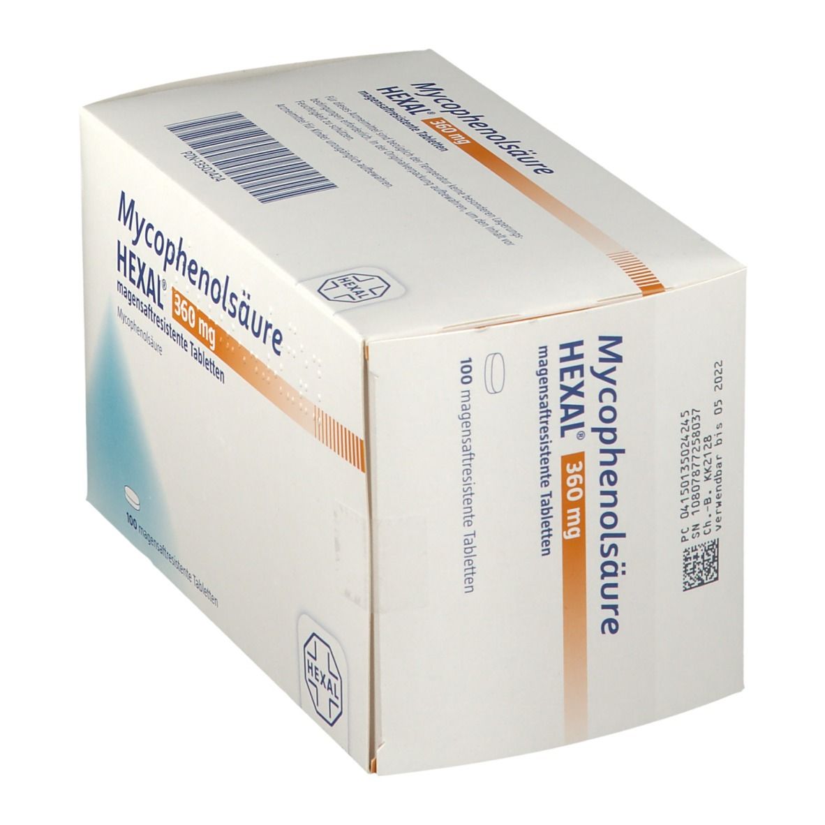 Mycophenolsäure Hexal 360 mg magensaftr.Tabletten 100 St Tabletten magensaftresistent