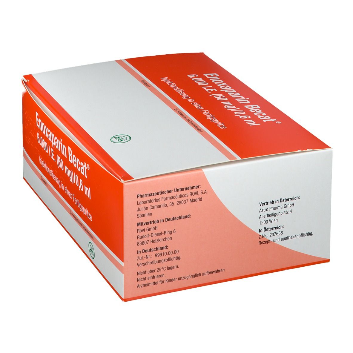 Enoxaparin Becat® 6.000 I.E. 60 mg/0,6 ml