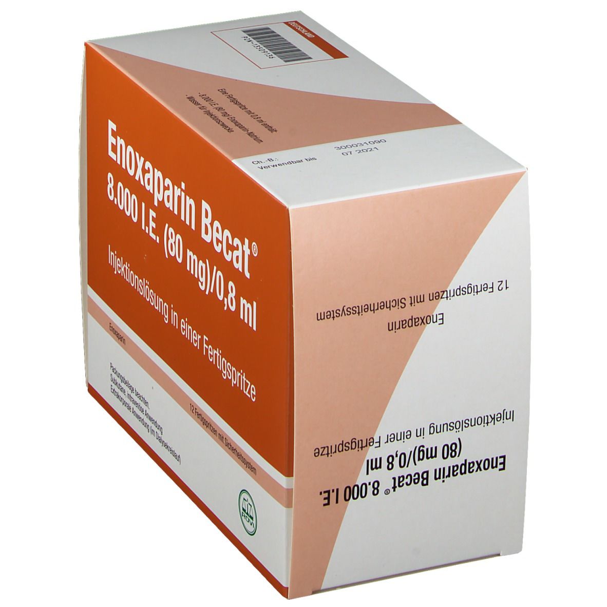 Enoxaparin Becat 8.000 I.e. 80mg/0,8ml ILO FS+Si.S 12 St Infusionsemulsion