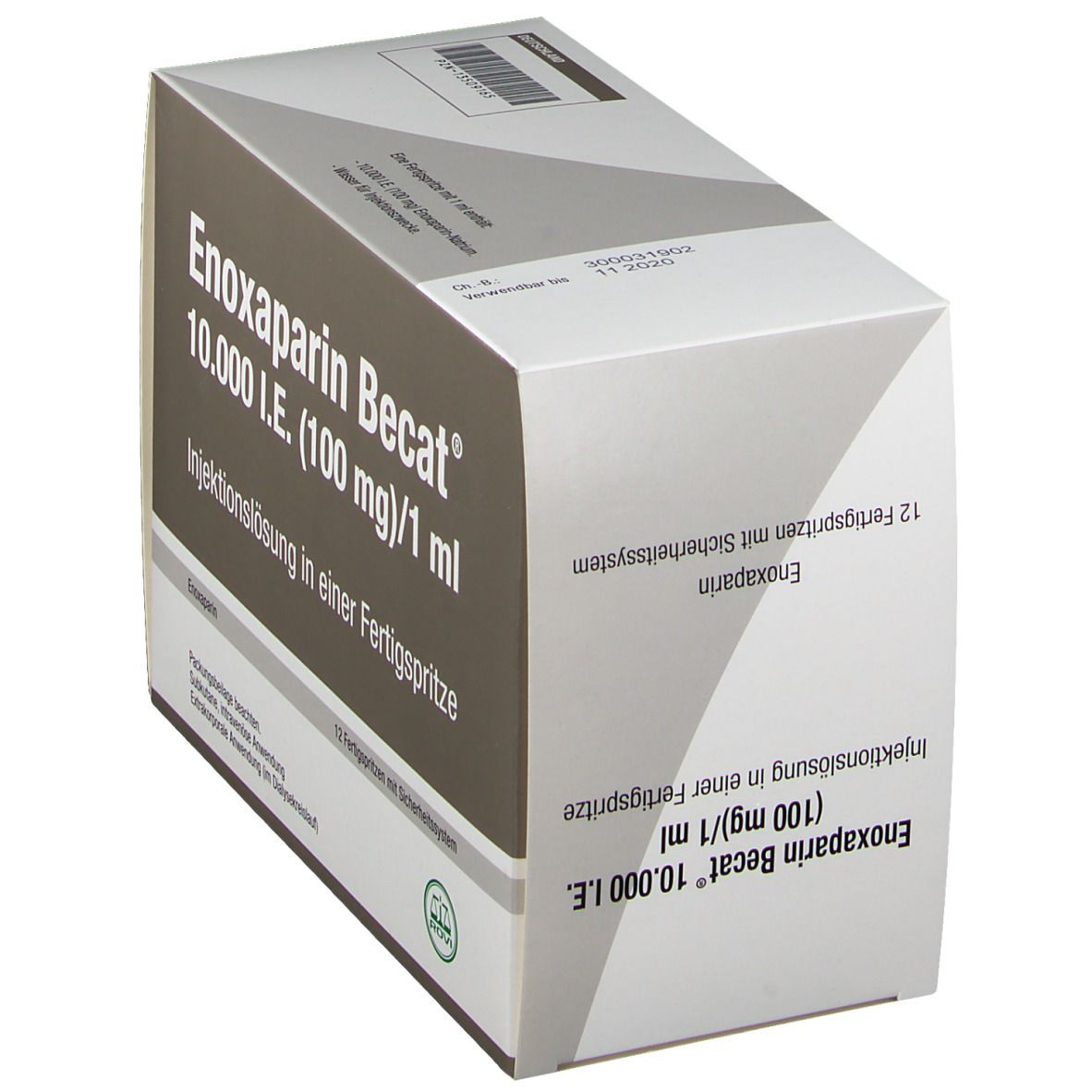 Enoxaparin Becat 10.000 I.e. 100mg/ml ILO FS+Si.S. 12 St Infusionsemulsion