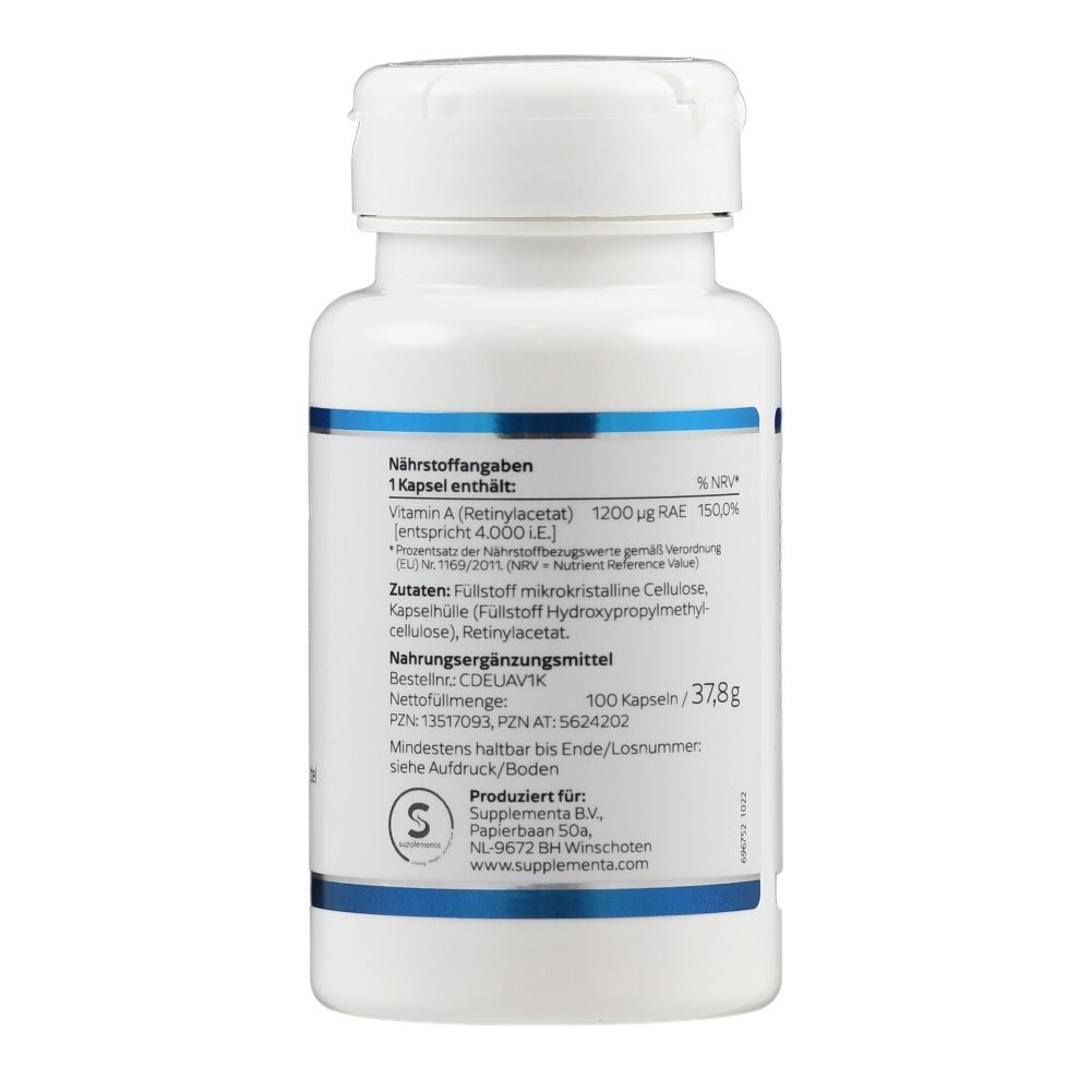 Vitamin A 4000 I.u. Klean Labs Kapseln 100 St