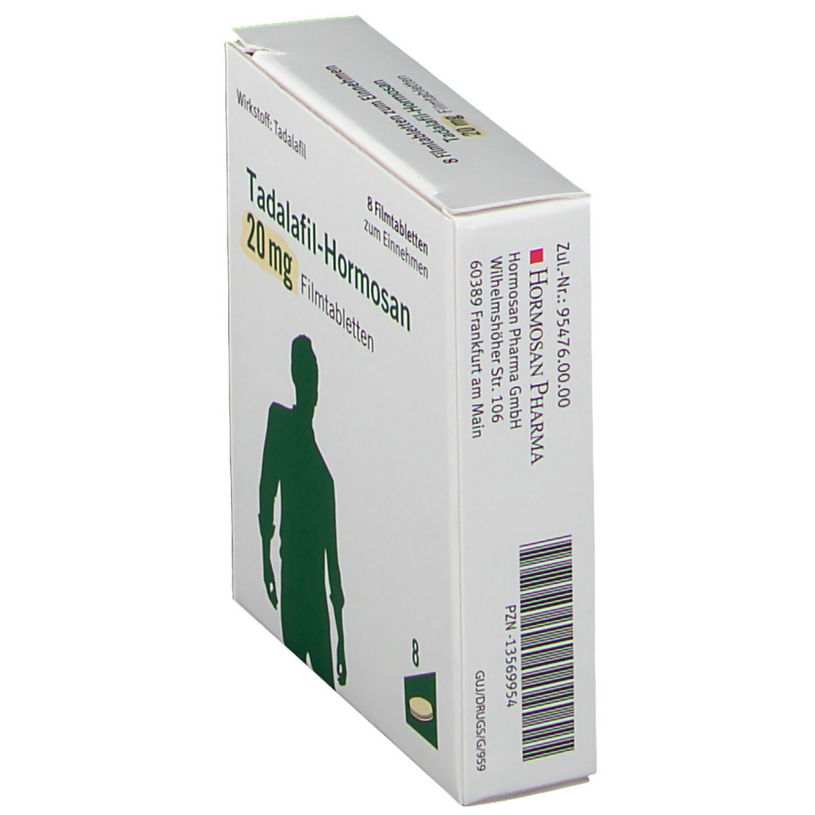 TADALAFIL-Hormosan 20 mg Filmtabletten 8 St