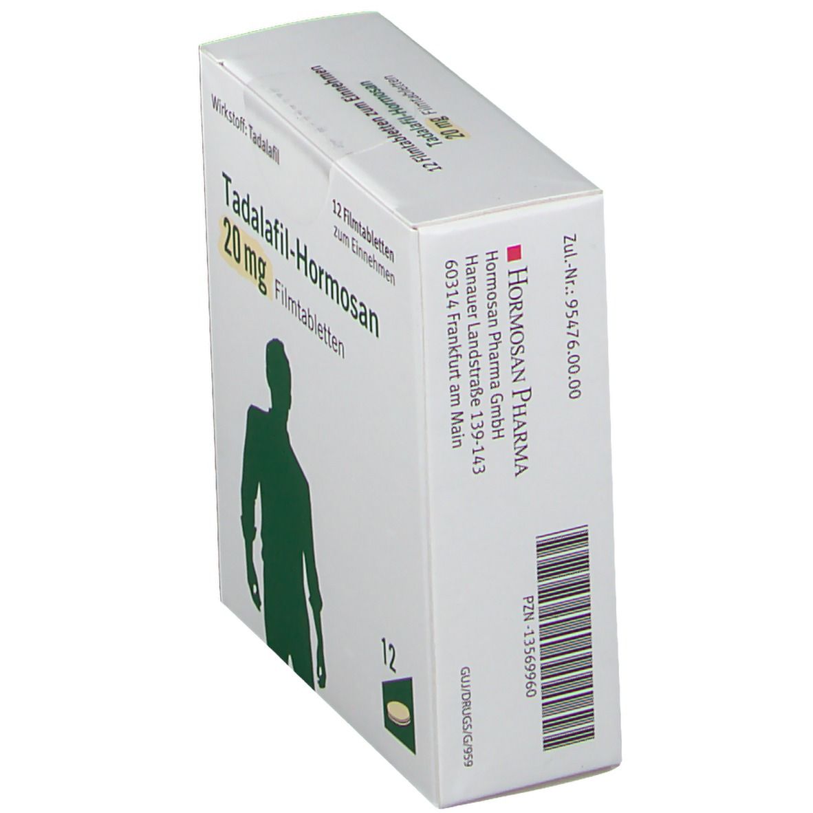 TADALAFIL-Hormosan 20 mg Filmtabletten 12 St