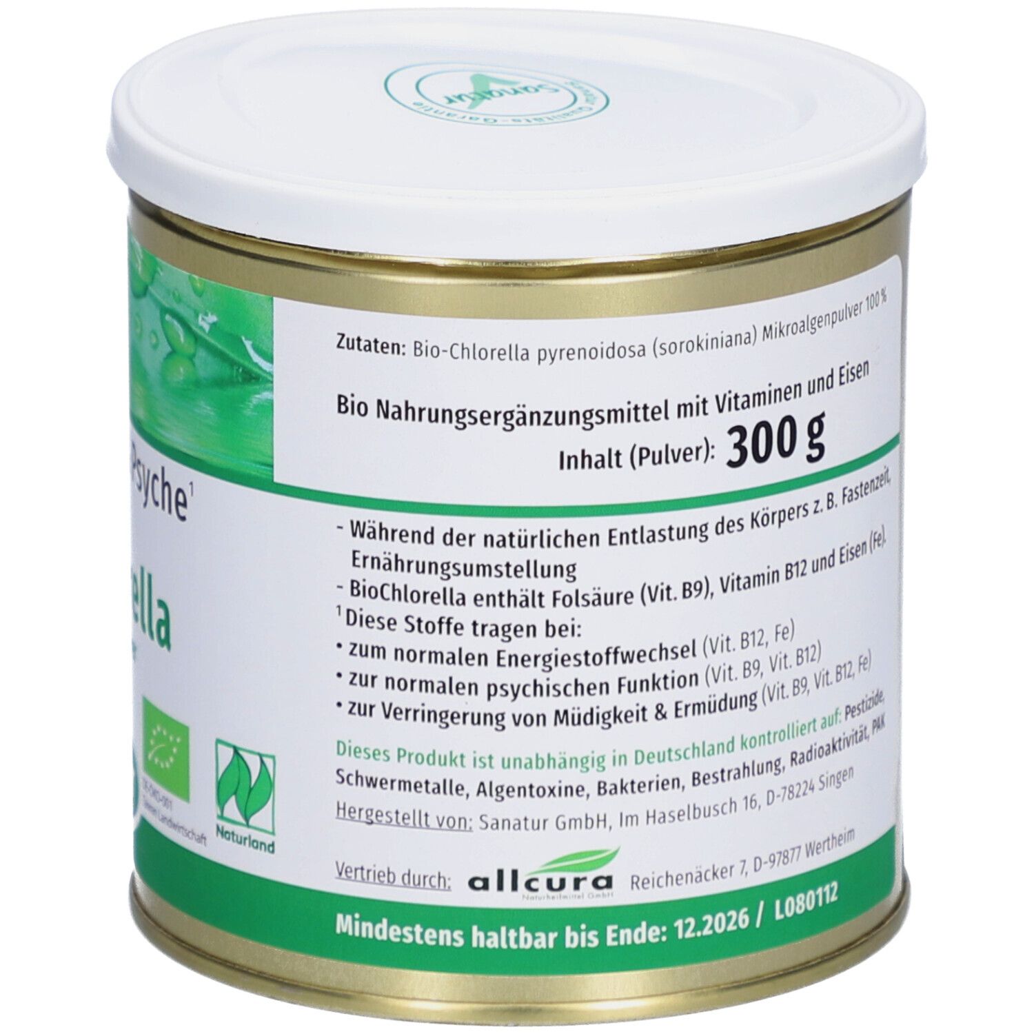 Sanatur Bio Chlorella Mikroalgen Pulver