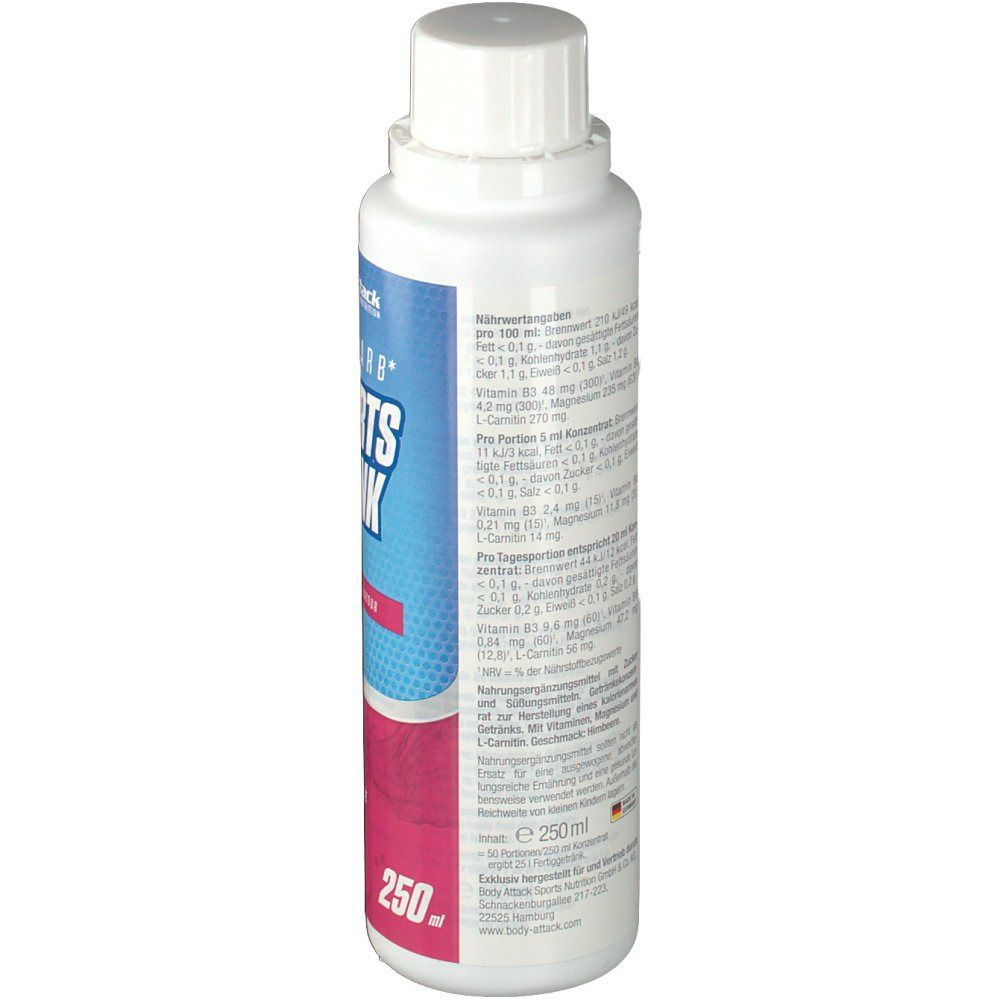 Body Attack Low Carb Sports Drink Raspberry