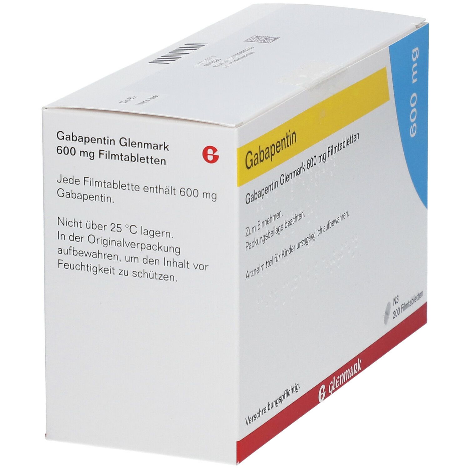 Gabapentin Glenmark 600 mg Filmtabletten 200 St