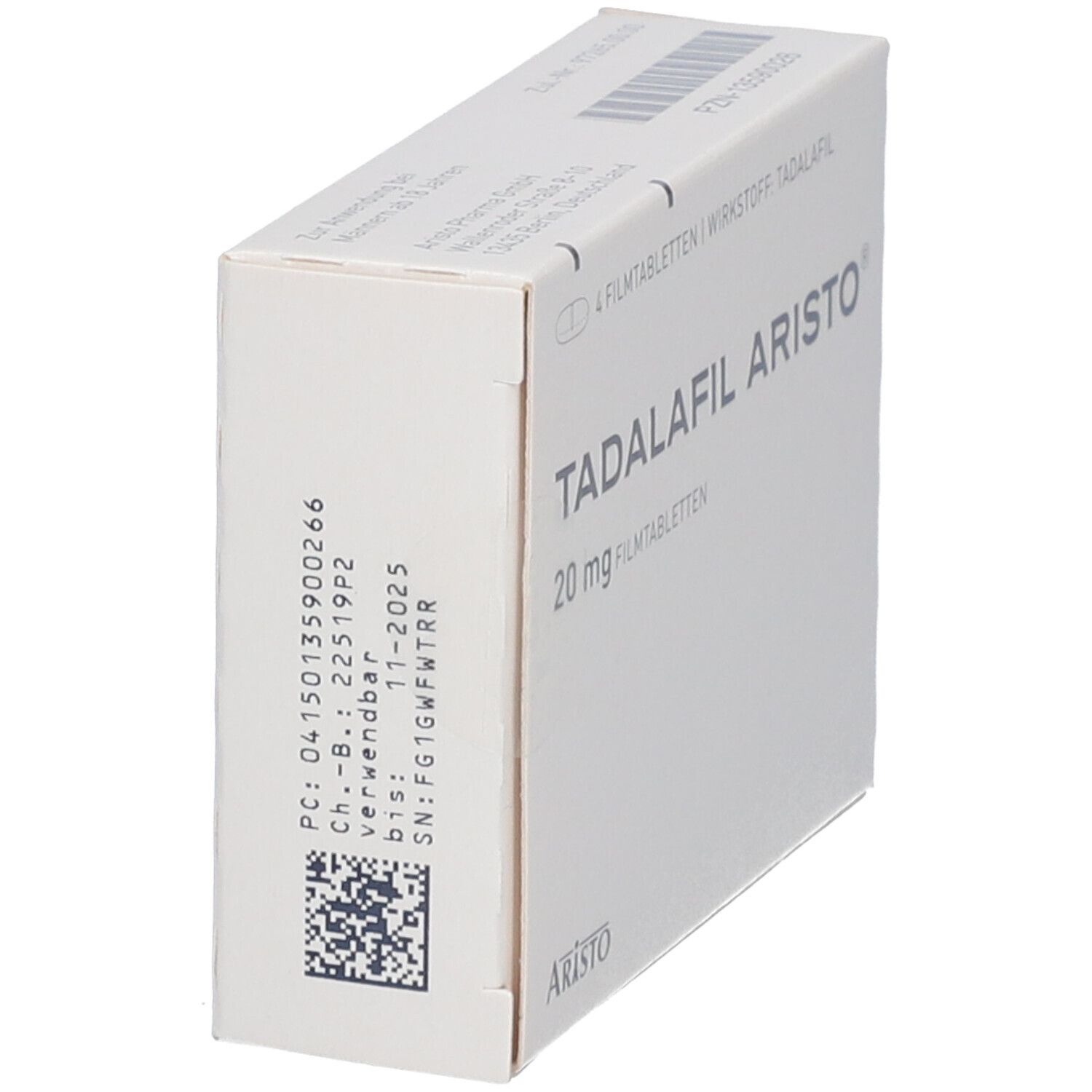 Tadalafil Aristo 20 mg Filmtabletten 4 St