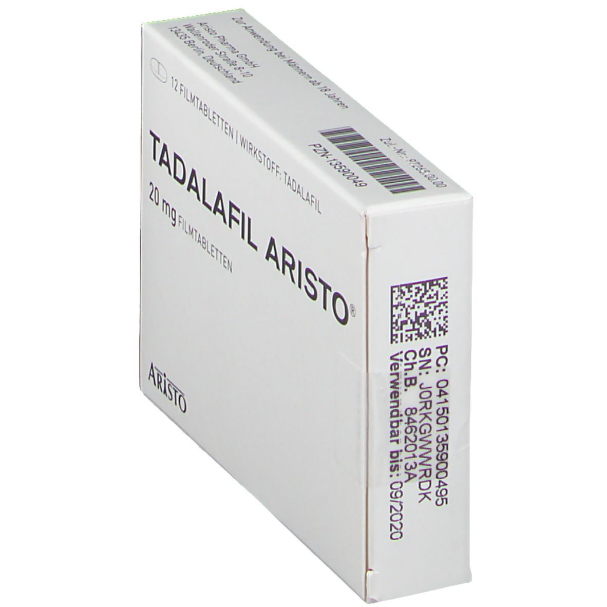 Tadalafil Aristo 20 mg Filmtabletten 12 St