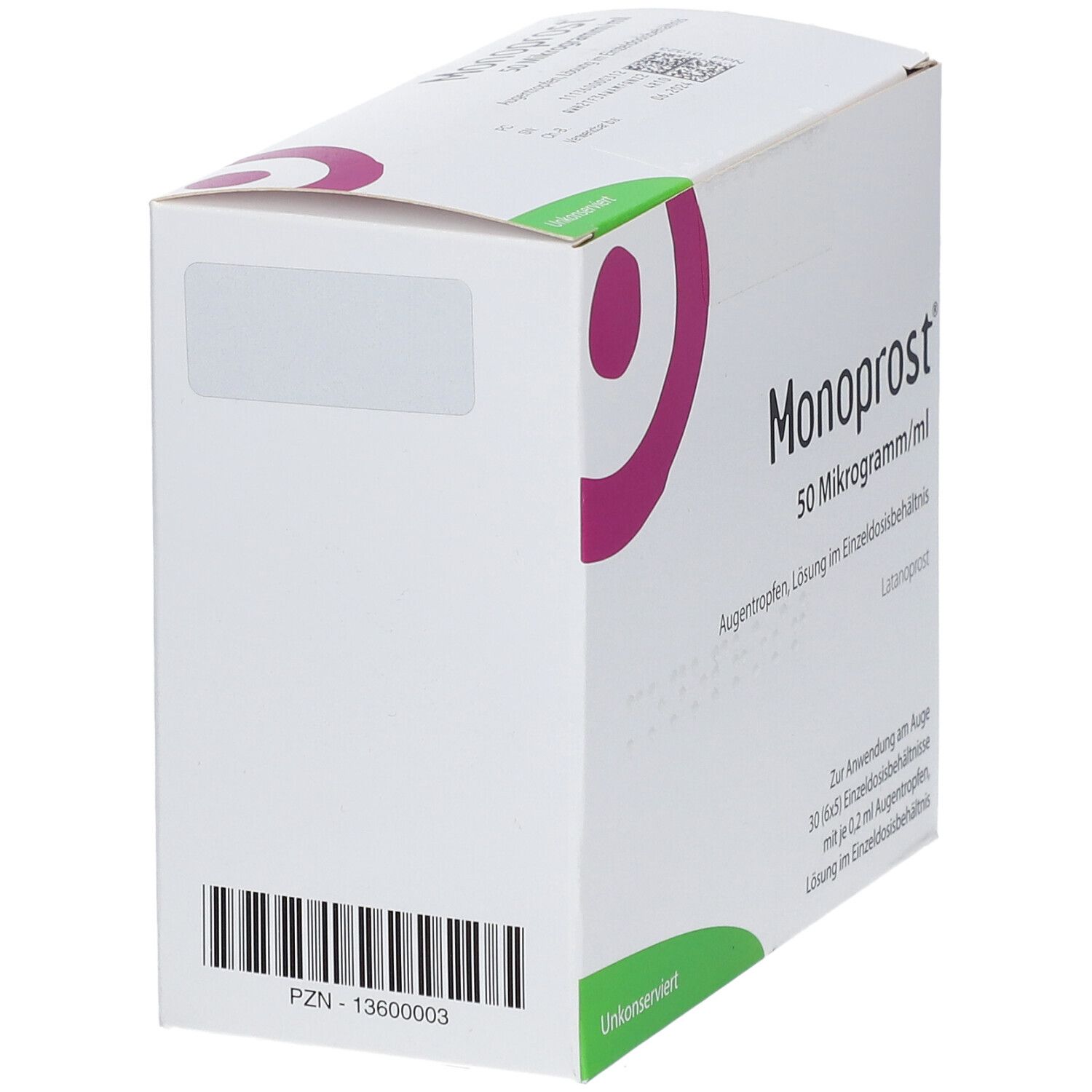 Monoprost 50 Mikrogramm/ml Augentr.in Einzeldosen 30x0,2 ml Einzeldosispipetten