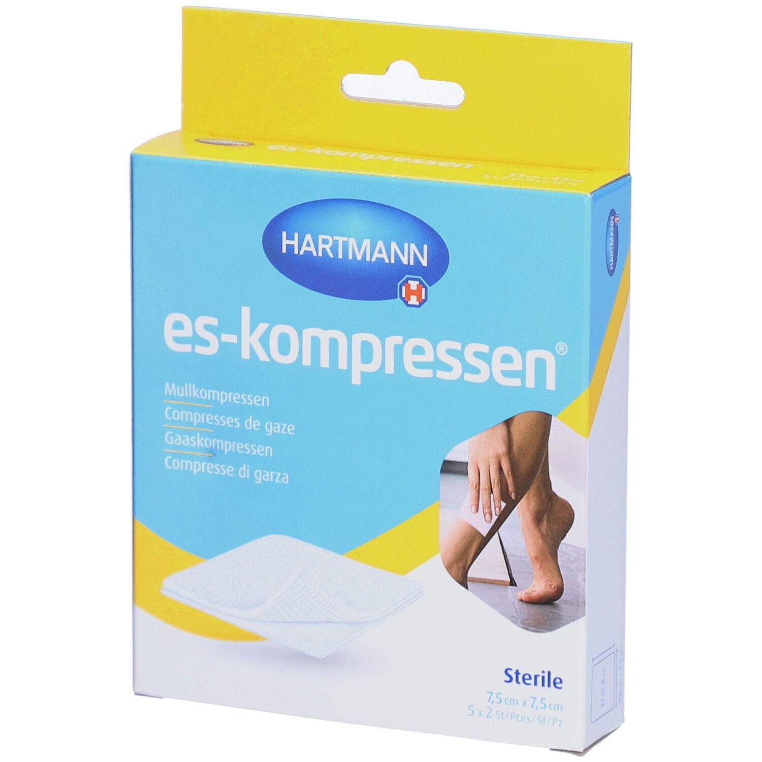 Es-Kompressen steril 7,5x7,5 cm 8fach 5x2 St Kompressen