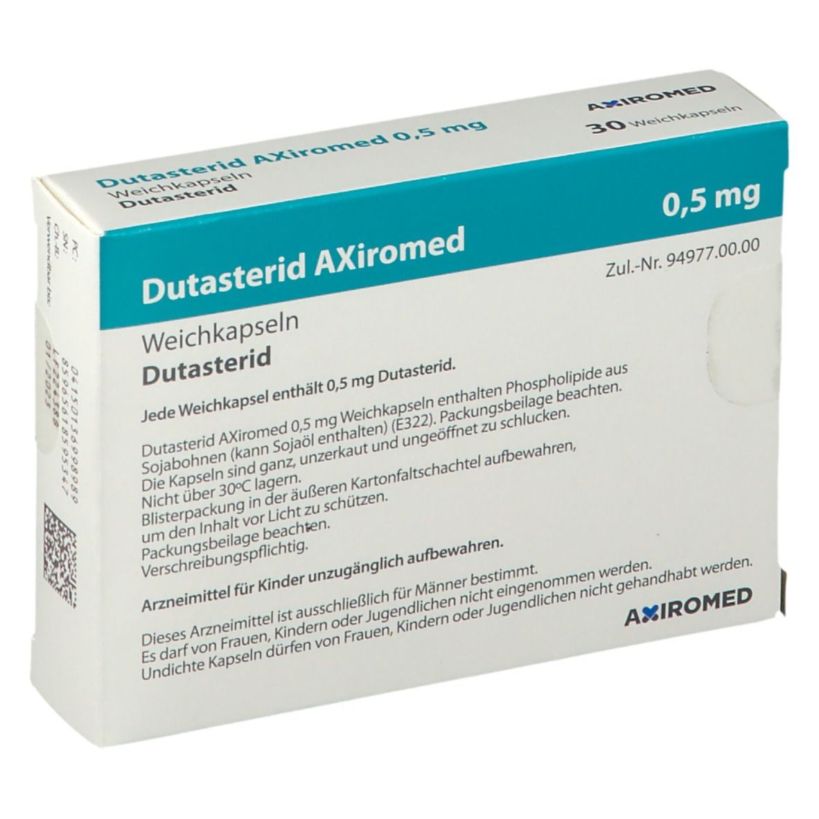 Dutasterid AXiromed 0,5 mg 30 St mit dem E-Rezept kaufen - Shop Apotheke