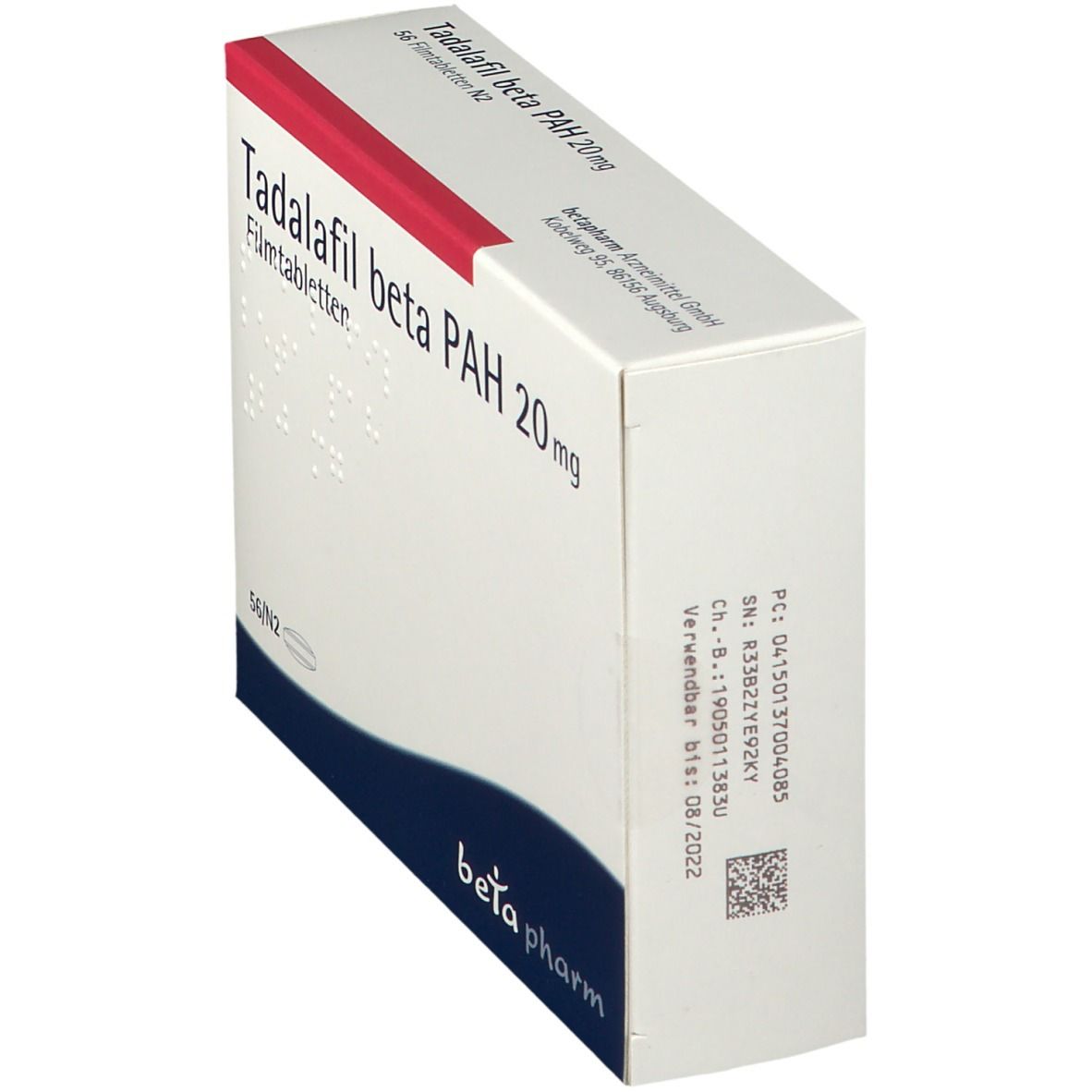 Tadalafil beta PAH 20 mg Filmtabletten 56 St