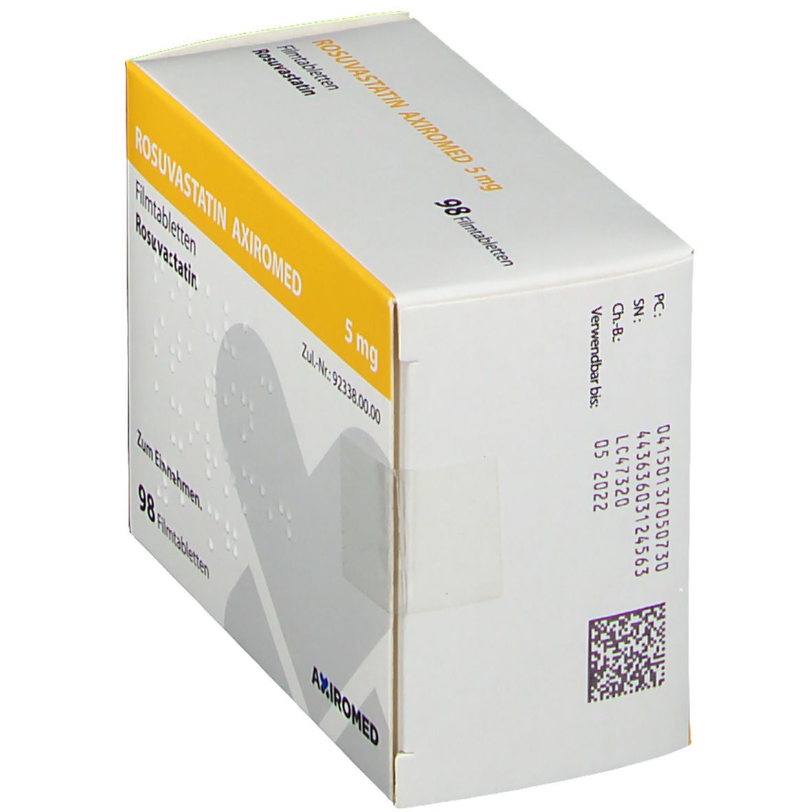 Rosuvastatin Axiromed 5 mg Filmtabletten 98 St