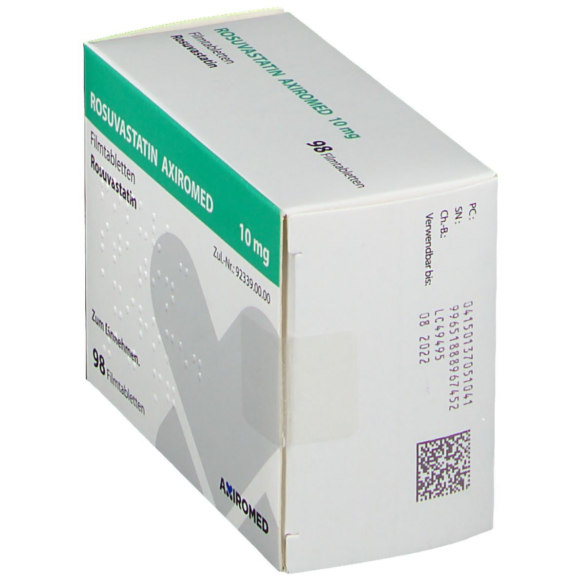 Rosuvastatin Axiromed 10 mg Filmtabletten 98 St