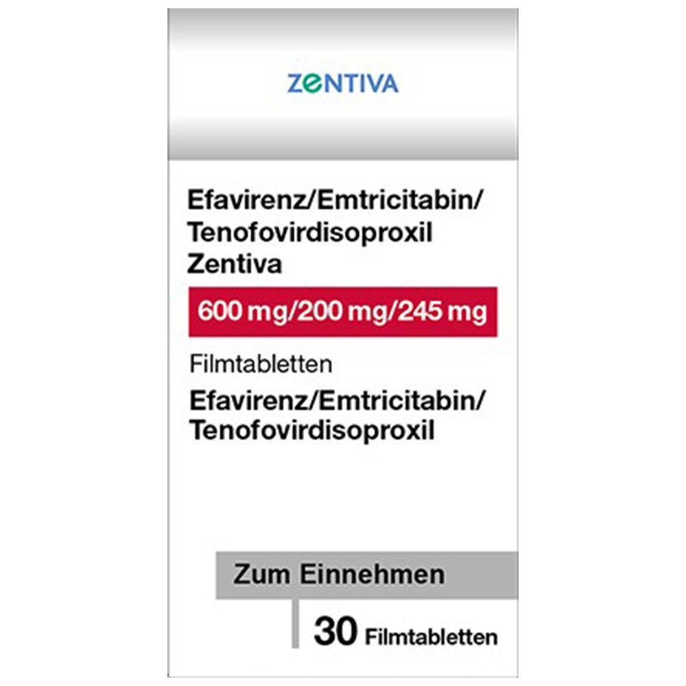 Efavirenz/Emtricitabin/Tenofovirdisoproxil Zentiva® 600 mg/200 mg/245 mg