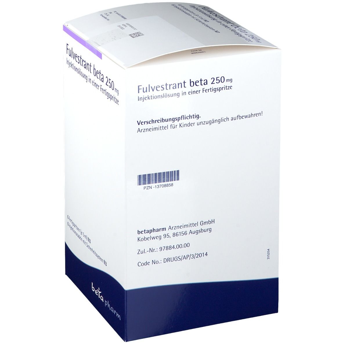 Fulvestrant beta 250 mg/5 ml Inj.-Lsg.i.e.F.-Sp. 6 St Injektionslösung