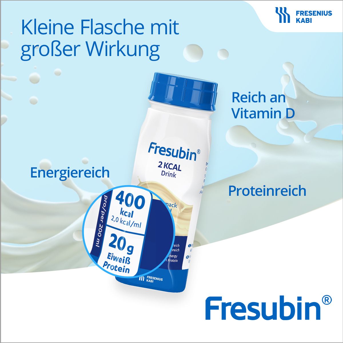 Fresubin 2 kcal Trinknahrung Tomate-Karotte | Aufbaukost & Nahrung mit Vitamin D für mehr Energie