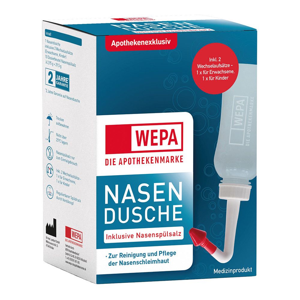 WEPA Nasenspülkanne mit 10 x 2,95 g Nasenspülsalz