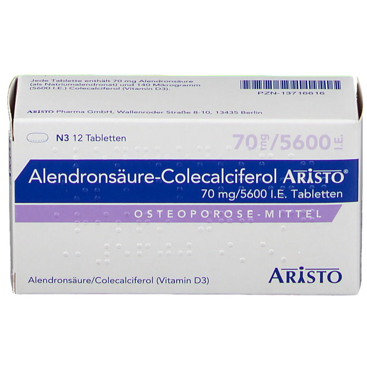 Alendronsäure-Colecalciferol Aristo® 70 mg/5600 I.E.