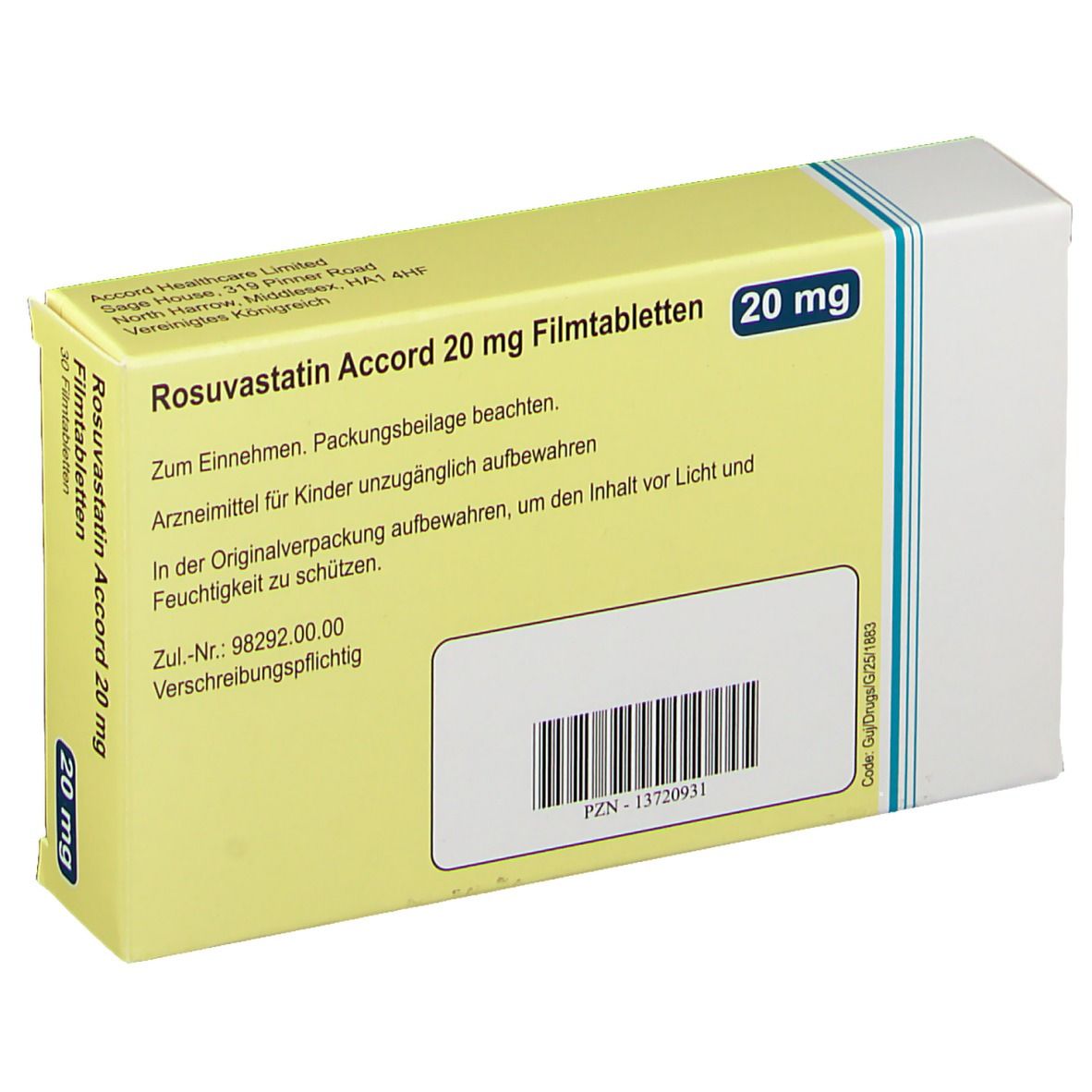 ROSUVASTATIN Accord 20 mg Filmtabletten