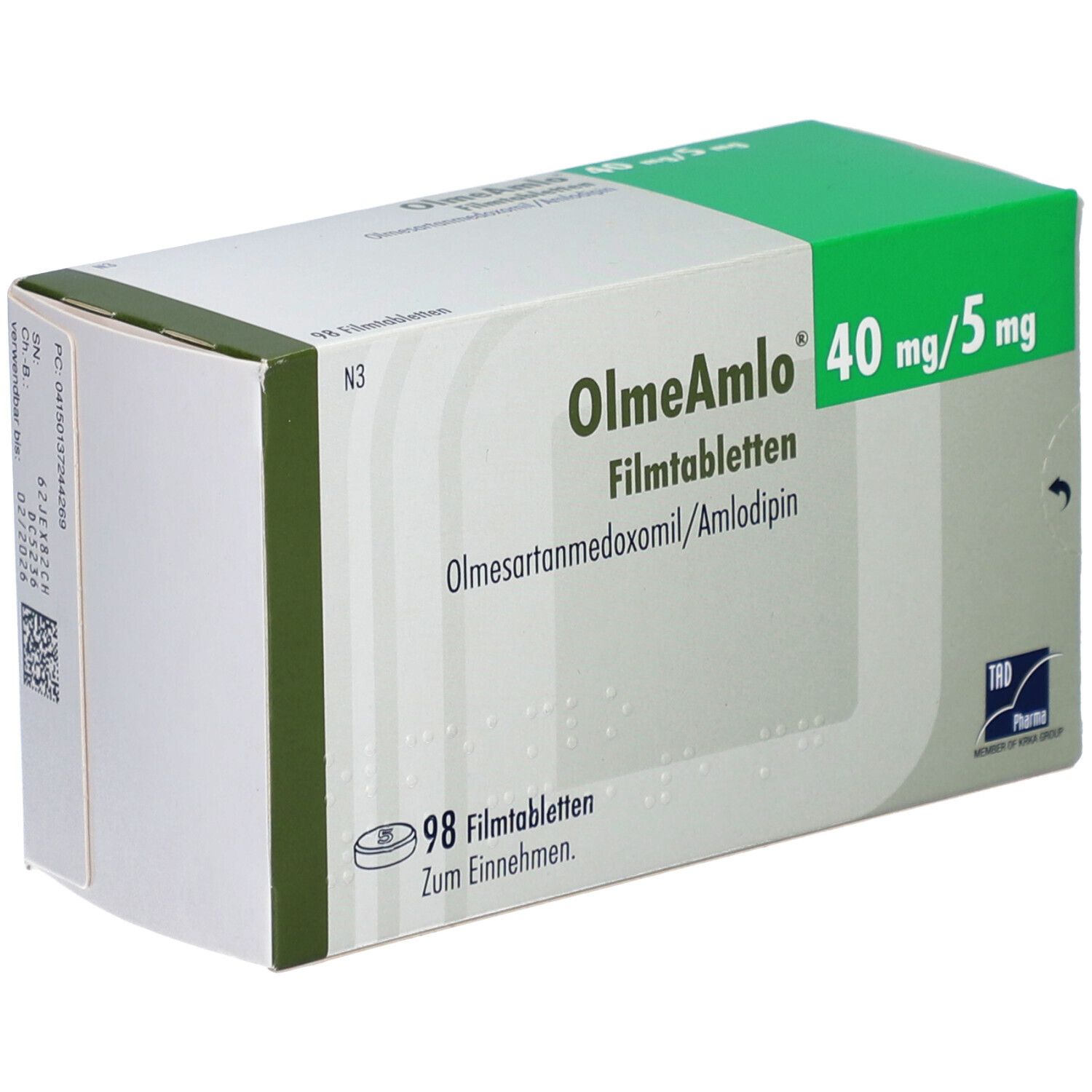 Olmeamlo 40 mg/5 mg Filmtabletten 98 St