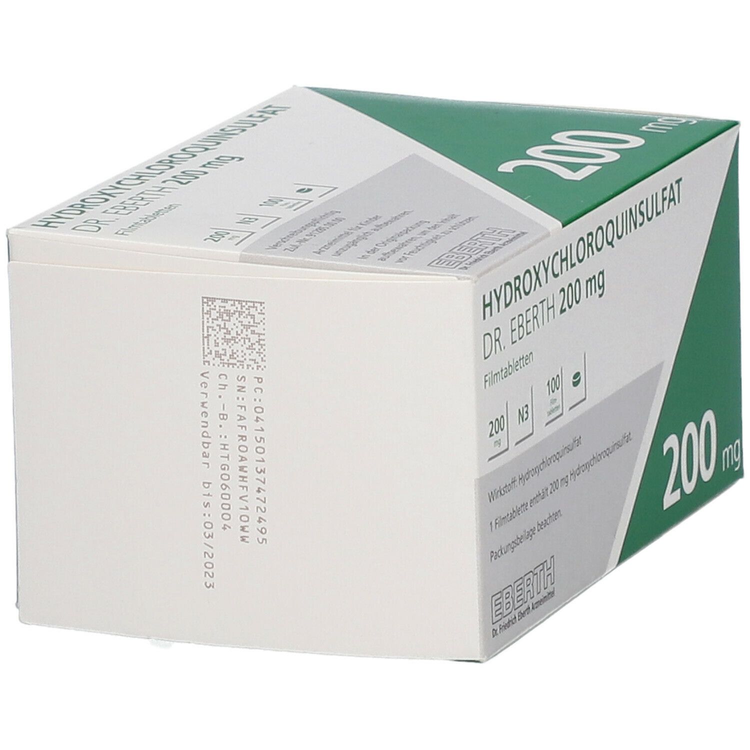 Hydroxychloroquinsulfat Dr.Eberth 200 mg Filmtabl. 100 St Filmtabletten