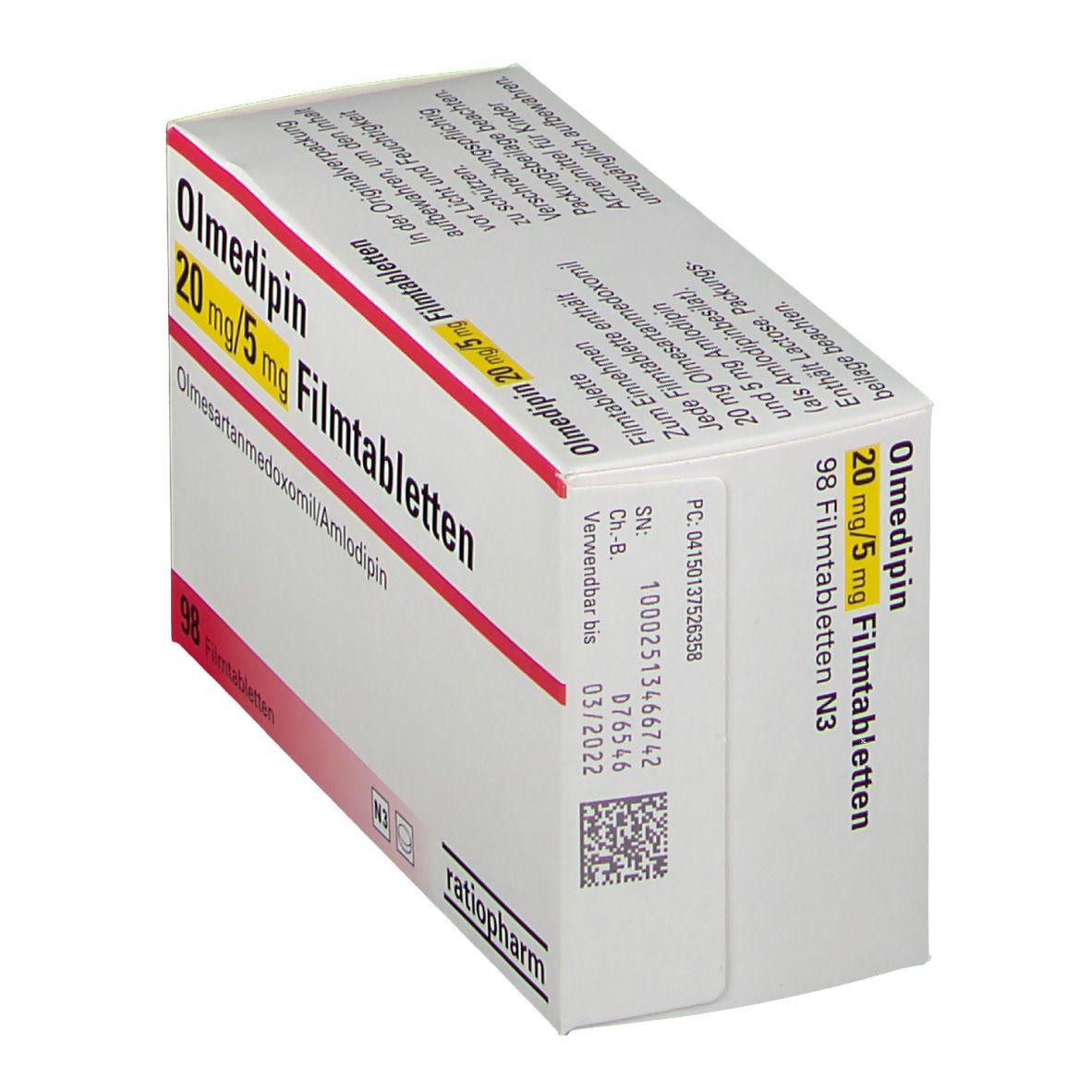 Olmedipin 20 mg/5 mg Filmtabletten 98 St