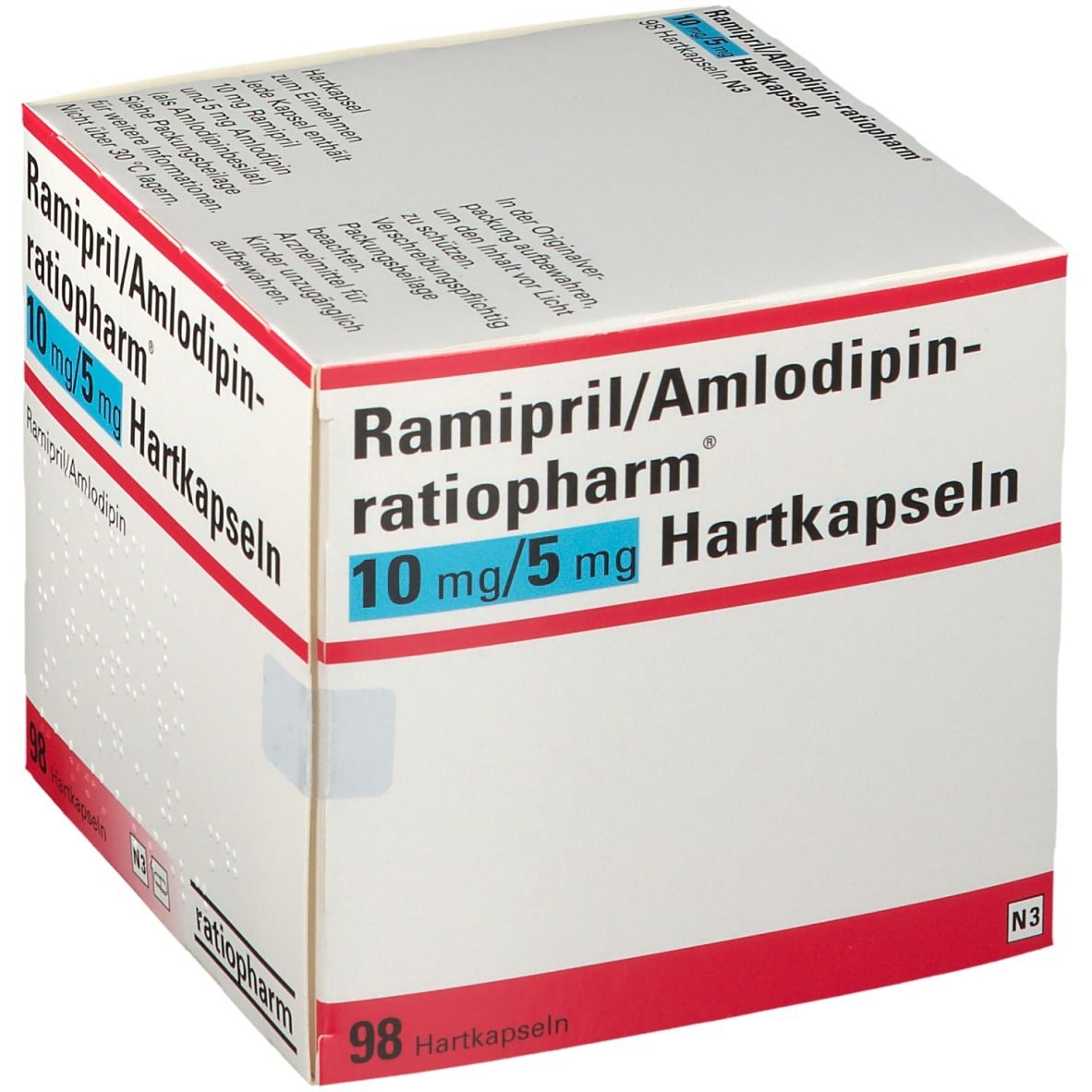 RAMIPRIL/Amlodipin-ratiopharm 5 mg/10 mg Hartkaps. 98 St Hartkapseln