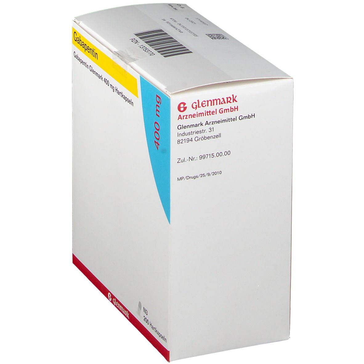 Gabapentin Glenmark 400 mg Hartkapseln 200 St