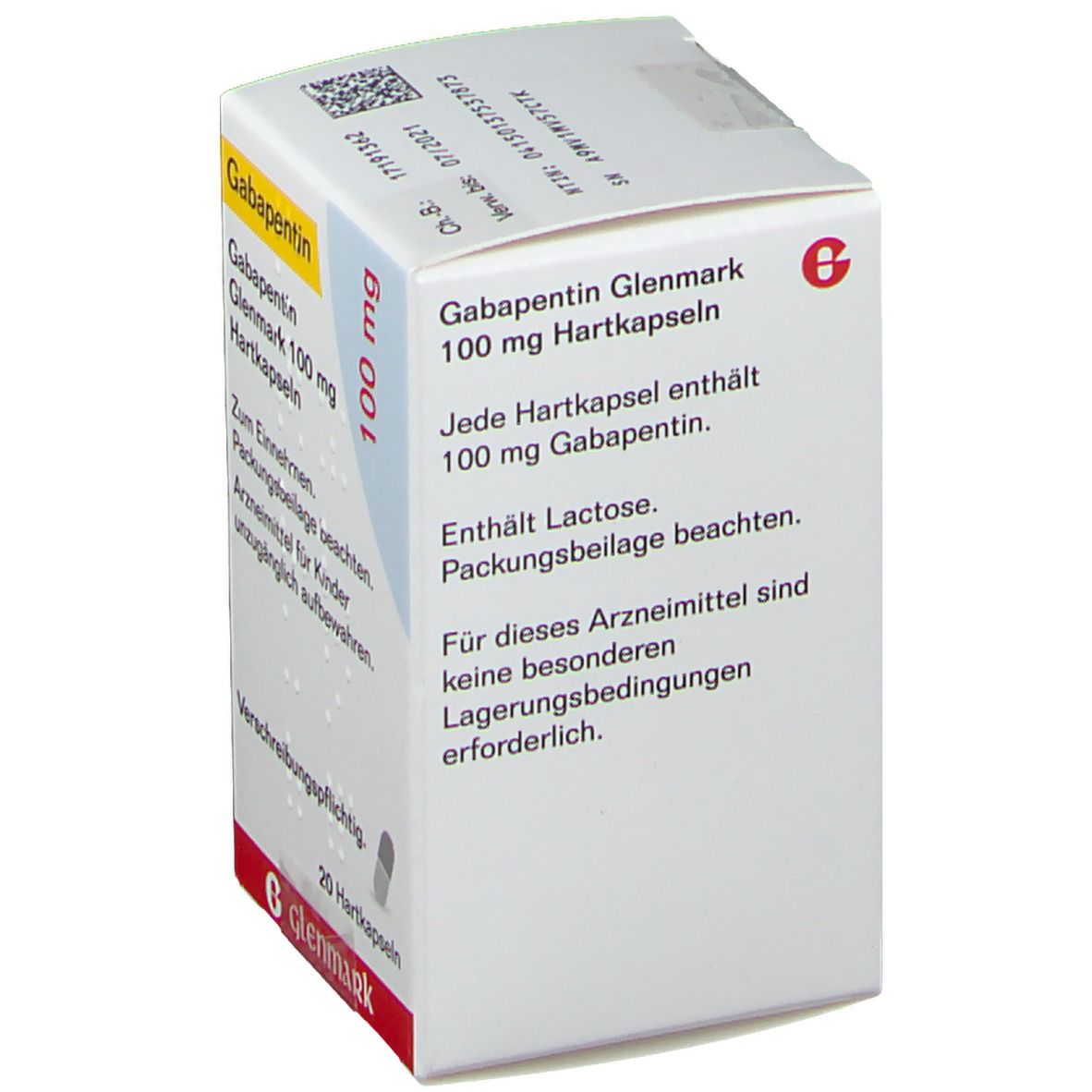 Gabapentin Glenmark 100 mg Hartkapseln 20 St