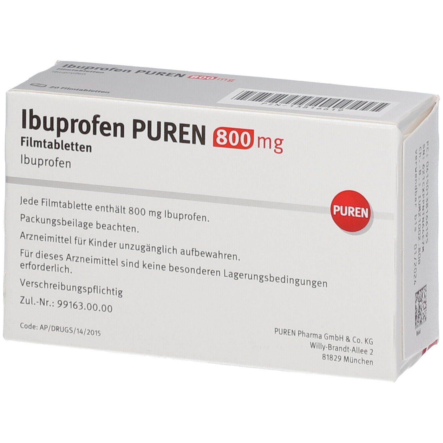 Ibuprofen PUREN 800 mg 20 St mit dem ERezept kaufen SHOP APOTHEKE